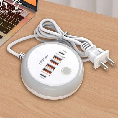 50W Multi Port USB C Power Strip Charger With Fast Charging Adapter For IPhone Android And Mobile Devices us