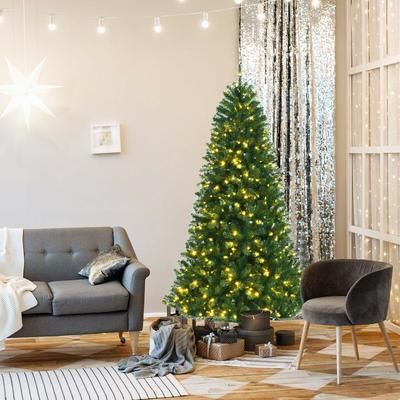 Artificial Christmas Tree With Remote Color Changing LED Lights, Hinged Branches, Full Pine Look Artificial Christmas Tree With Remote Color Changing LED Lights, Hinged Branches, Full Pine Look