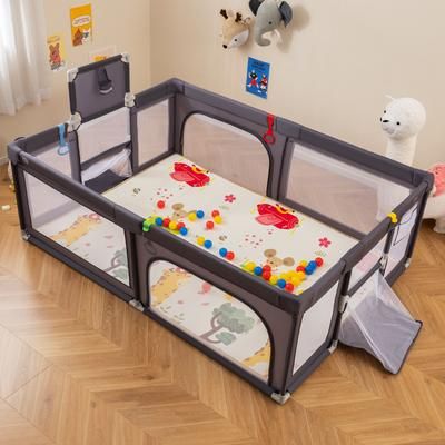 Spacious Large Baby Playpen With Mat And Ocean Balls, Indoor Toddler Activity Center & Play Yard Spacious Large Baby Playpen With Mat And Ocean Balls, Indoor Toddler Activity Center & Play Yard