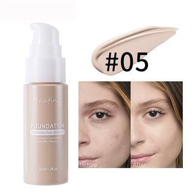 Lightweight Liquid Foundation With Full Coverage, Oil Control, Waterproof & Sweat Resistant Concealer 05