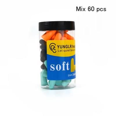 Noise Cancelling Foam Earplugs For Sleeping And Travel Soft Anti Noise Hearing Protection mix 60pcs