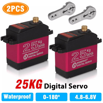 25KG Waterproof Digital Servo Metal Gear High Torque & Speed For RC Car 2Pcs Set 25KG Waterproof Digital Servo Metal Gear High Torque & Speed For RC Car 2Pcs Set