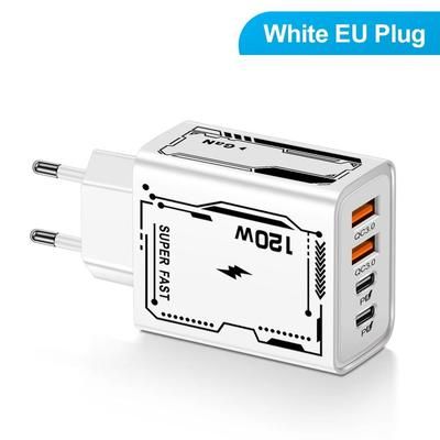 UltraCharge 4Port USBC PD Fast Charging Adapter 02 White Us