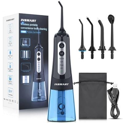 Cordless Oral Irrigator Water Flosser, Teeth Whitening & Waterproof Dental Flosser, Portable Water Jet Cleaner For Teeth black Sky Blue
