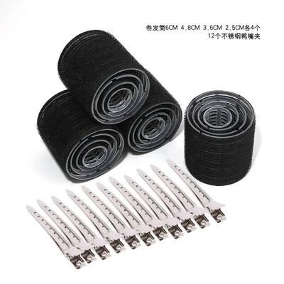 Self Grip Hair Roller Sets For Heatless Curls, Plastic Hair Curlers With Metal Clips For Effortless Styling black 28pcs