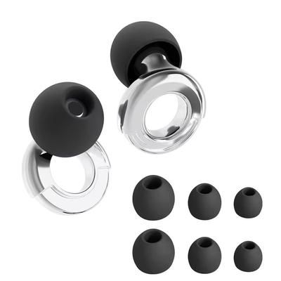 Quiet Reusable Ear Plugs With Multi Size Tips For Sleep, Work & Travel transparent 38