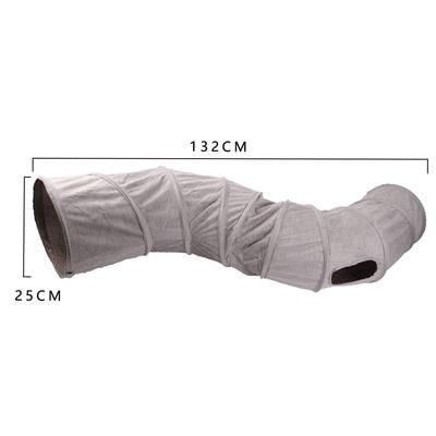 Collapsible Cat Winter Suede Tunnel Interactive 2 Way & 3 Way Play Chase Hide Tunnel For Puppy, Rabbit & Kitten s Tunnel Grey
