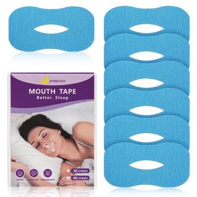 Anti Snoring Stickers For Children & Adults, Night Sleep Nose Lip Breathing Patch, Mouth Correction Orthosis Tape blue