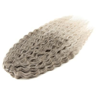 Ariel Hair Water Wave Crochet Braids, Synthetic Twist Curly Hair Ombre Blonde Brown Deep Wave Braiding Hair Extensions t18 56c 24inches 60cm