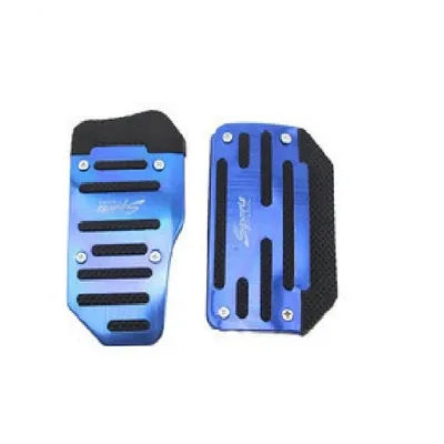 Premium Aluminum Car Pedal Cover Set, Non Slip Automatic Transmission & Gas Foot Covers automatic Blue Set