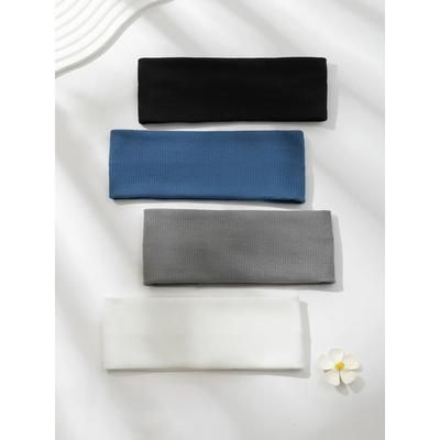 Women Solid Color Elastic Hair Bands, Fashion Yoga Headbands For Running, Sports, Makeup & Face Washing mixed Color 4