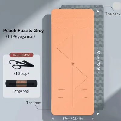 Eco Friendly Non Slip Yoga Mat With Carry Strap And Bag For Women 57 Peach Fuzz