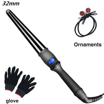 Conical Ceramic Curling Wand With LCD Display eu Plug 32mm