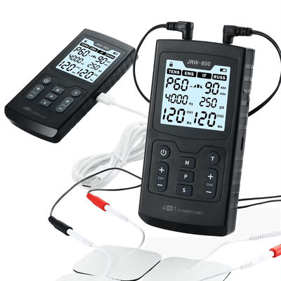 4 In 1 Electric Muscle Stimulator With EMS TENS IFT And RUSS Modes For Pain Relief And Recovery jrw 600 Bk