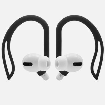 For Apple AirPods 1 2 Pro, TPU Silicone Ear Hooks, Anti lost Earphone Holder Cover, Secure Fit Black