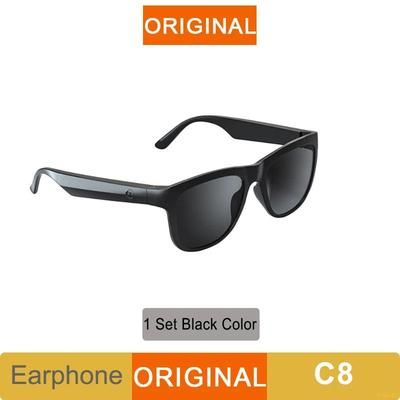 Lecoo C8 Smart Glasses Wireless Bluetooth 5.0 Sunglasses Headset With HD Mic For Calls & Outdoor Sports black