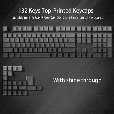 136 Key Polar Day PBT Double Shot Side Print Backlit Keycap Set For Mechanical Keyboards cherry Top My