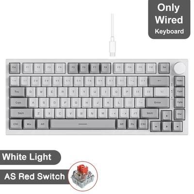 Ajazz AK820Pro Wireless Mechanical Gaming Keyboard Hot Swappable, Gasket Mounted, With Customizable Knob ak820 Grey White