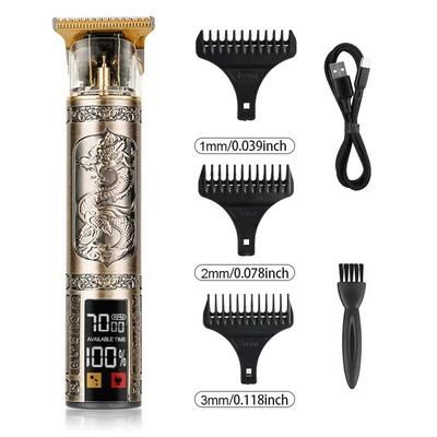 Hair Clipper Electric Trimmer, USB Rechargeable Metal Shaver With LED Display Hair Clipper Electric Trimmer, USB Rechargeable Metal Shaver With LED Display