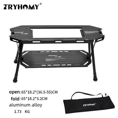 Tryhomy Tactical Folding Camping Table Lightweight Aluminum Outdoor Gear With Expandable Modular Design table