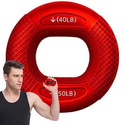 Silicone Hand Grip Strengthener Ring Finger & Wrist Trainer red
