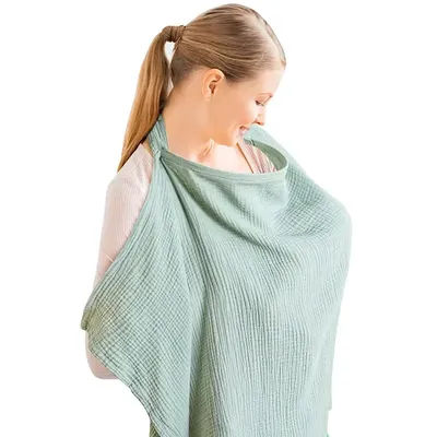 Breathable Breastfeeding Cover, Adjustable Nursing Apron & Outdoor Privacy Cloth For Baby Feeding green