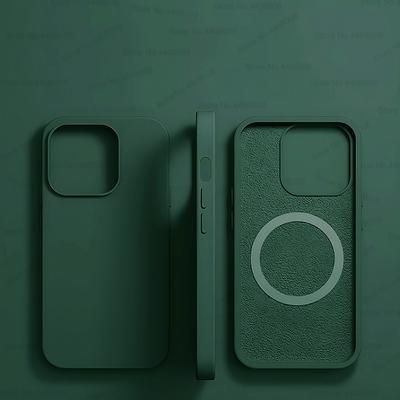 MagSafe Liquid Silicone Magnetic Case For IPhone 16 15 14 13 12 11 Pro Max | Wireless Charging & Shockproof dark Green for Iphone 11 Promax