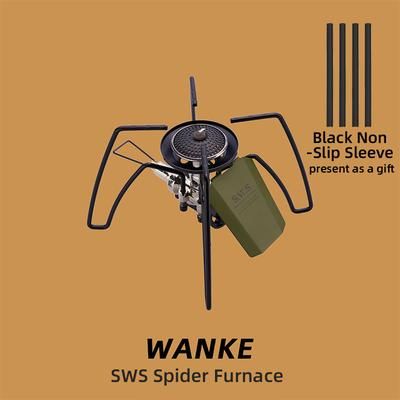 Portable Spider Stove, Compact Folding Card Design For Camping, Hiking & Outdoor Kitchenware army Green