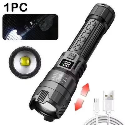 Rechargeable High Power LED Flashlight With Zoom And Display p50
