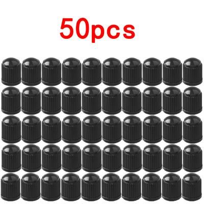 Premium Tire Valve Dust Caps Durable Stem Covers For Car, Bike, Truck & Motorcycle Wheels 50pcs Black