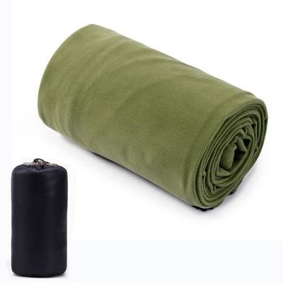 Ultra Light Fleece Sleeping Bag Liner, Portable Polar Travel Sheet For Camping & Backpacking green