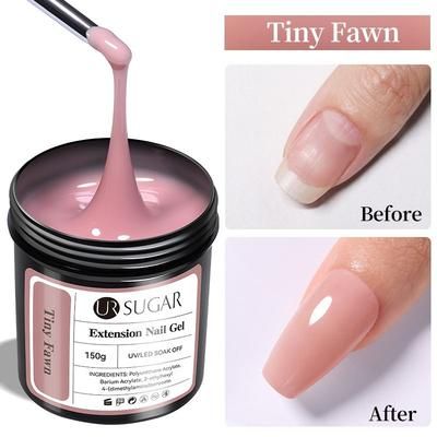 UR Sugar Deluxe Builder Gel Kit Nude & Clear Hard Extension Gel For Strong Salon Nails tiny Fawn