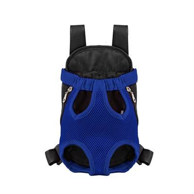 Double Shoulder Breathable Pet Dog Carrier Backpack Portable Travel & Outdoor Mesh Front Bag For Small Dogs & Cats blue s