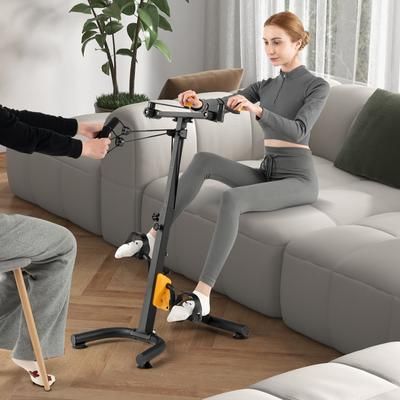 Pedal Exerciser With Adjustable Handgrip For Seniors, Full Body Rehab & Home Fitness Machine Pedal Exerciser With Adjustable Handgrip For Seniors, Full Body Rehab & Home Fitness Machine