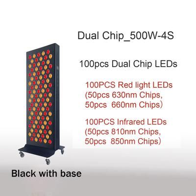 Dual Chip Red & Infrared Light Therapy Panel 630nm 660nm 810nm 850nm LED Treatment For Face & Body Wellness black jn 500w 4s