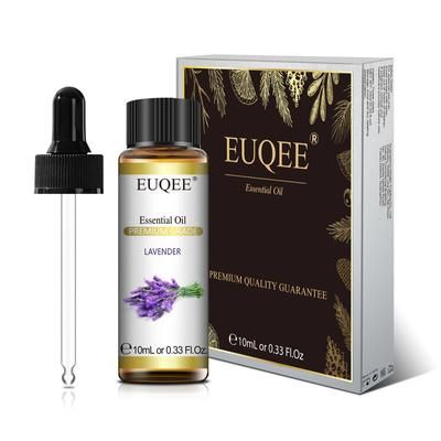 EUQEE 10ml Pure Essential Oils With Dropper For Diffusers Lavender, Jasmine, Eucalyptus, Vanilla lavender