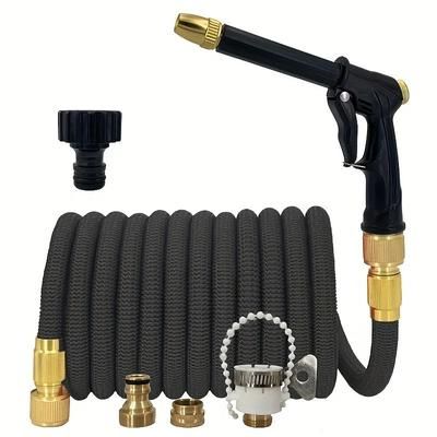 Expandable High Pressure Car Wash And Garden Hose With Adjustable Spray Gun For Outdoor Use 125 Ft