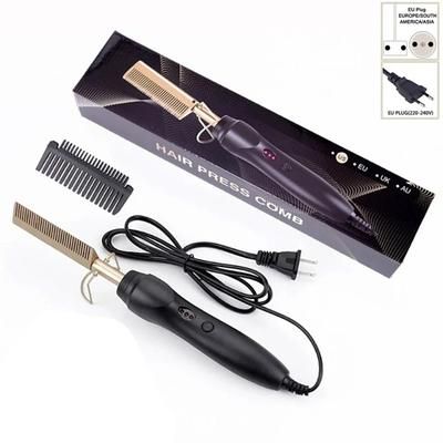 2 In 1 Electric Heated Straightening Comb For Hair And Beard Portable Anti Scald Travel Tool with Box uk