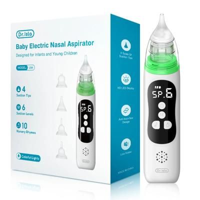 Electric Child Nasal Aspirator, Baby Nose Cleaner With Adjustable Suction & Low Noise For Safe, Hygienic Relief white Upgraded