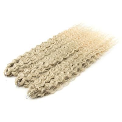 Ariel Hair Water Wave Crochet Braids, Synthetic Twist Curly Hair Ombre Blonde Brown Deep Wave Braiding Hair Extensions t16 613 24inches 60cm