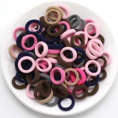 Colorful Nylon Hair Bands For Women & Girls, Soft Elastic Ponytail Holders, Small Hair Ties & Scrunchie Accessories rose navy pink