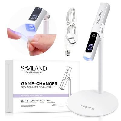 SAVILAND Rechargeable UV LED Nail Lamp Magnetic Stand, LCD Screen, 4 Timer Modes Portable Mini Nail Dryer For Gel Nails SAVILAND Rechargeable UV LED Nail Lamp Magnetic Stand, LCD Screen, 4 Timer Modes Portable Mini Nail Dryer For Gel Nails