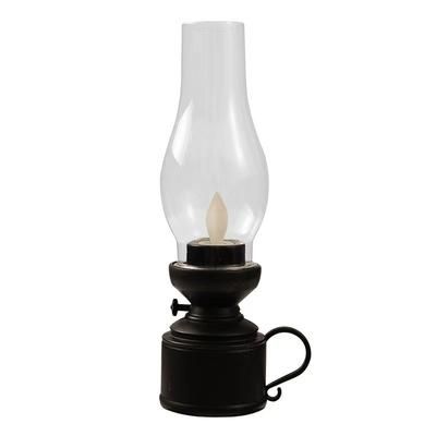 Vintage Lantern Retro Design LED, Flameless Battery Operated Hanging Oil Lamp For Home Holiday Christmas Gifts & Decor black