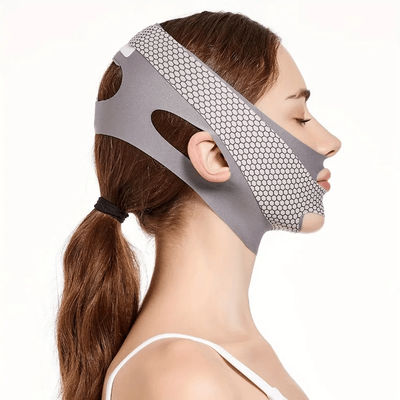 V Line Face Slimming Bandage Double Chin Reducer And Facial Contouring Strap gray