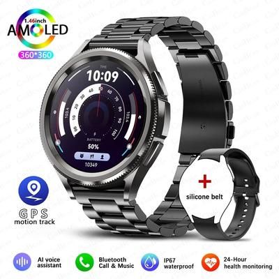Galaxy Watch 6 Smartwatch For Men With GPS AMOLED Screen And 100 Plus Sport Modes black Steel