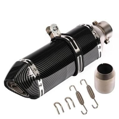 Universal Motorcycle Exhaust Pipe With Hexagonal Tip For Sport And Street Bike Modification c370mm Single Hole