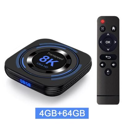 Transpeed Android 12 Smart TV Box Quad Core Dual WiFi BT Voice 4K 8K UHD Media Player Set Top Streaming Device 4g64g