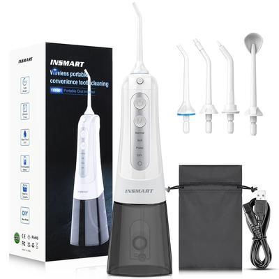 Cordless Oral Irrigator Water Flosser, Teeth Whitening & Waterproof Dental Flosser, Portable Water Jet Cleaner For Teeth white Grey