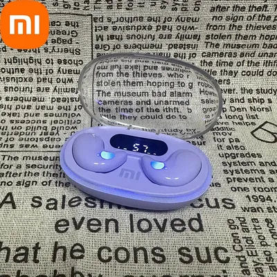 Xiaomi Wireless Sleeping Earbuds, Mini TWS Bluetooth Headset, Hidden Stereo Headphones With Mic HD Call Waterproof purple