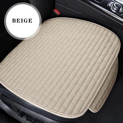 Breathable Flax Car Seat Cushion Front And Rear Auto Seat Protectors With Non Slip Backing a beige